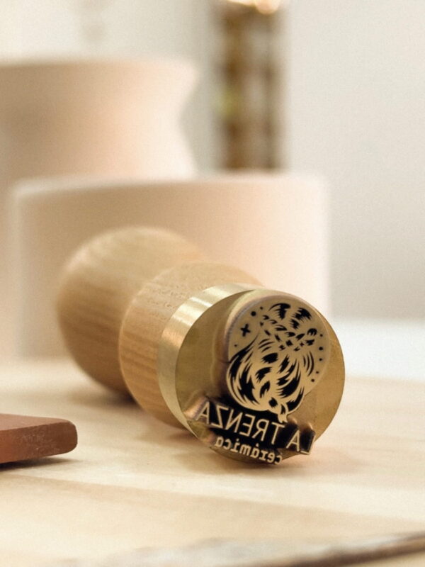 Custom Stamp for Soap and Ceramics with Wooden Handle