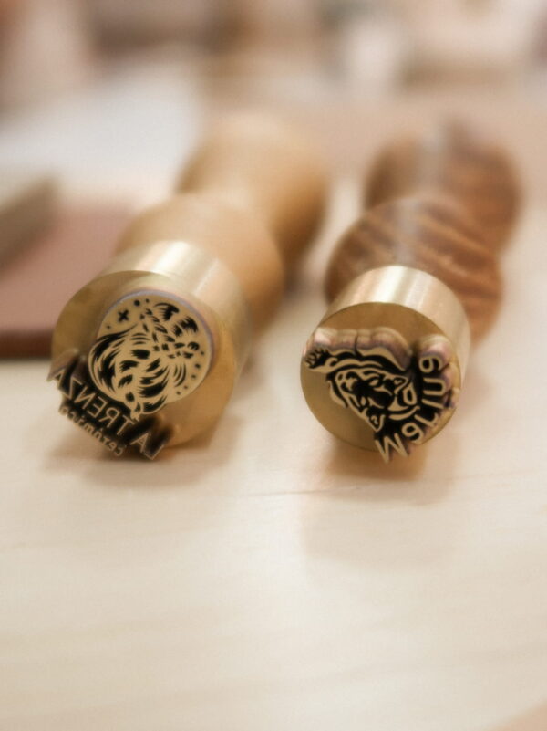 Custom Stamp for Soap and Ceramics with Wooden Handle - Image 3
