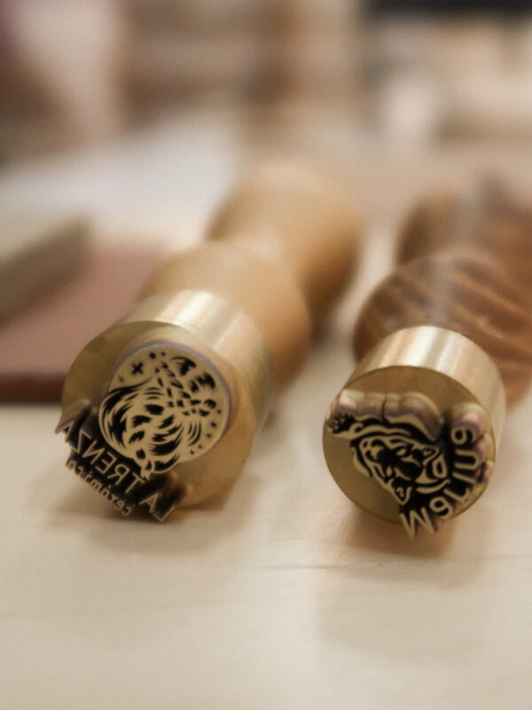 Custom Stamp for Soap and Ceramics with Wooden Handle - Image 2